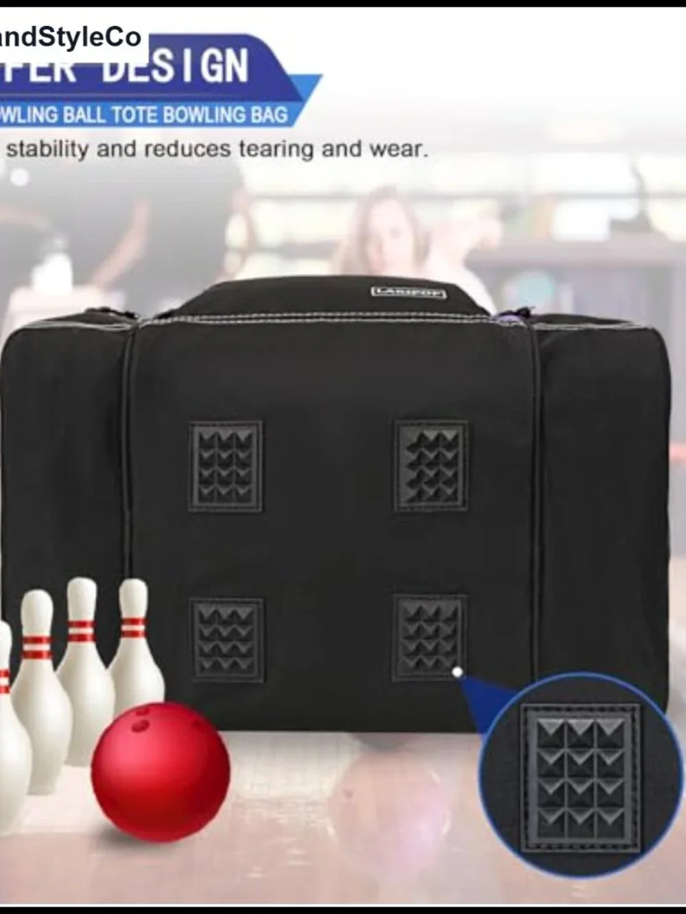Bowling Ball Bag Single Tote Padded Ball Holder Ventilated Shoe Pocket